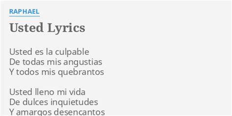 usted lyrics|usted canta in english.